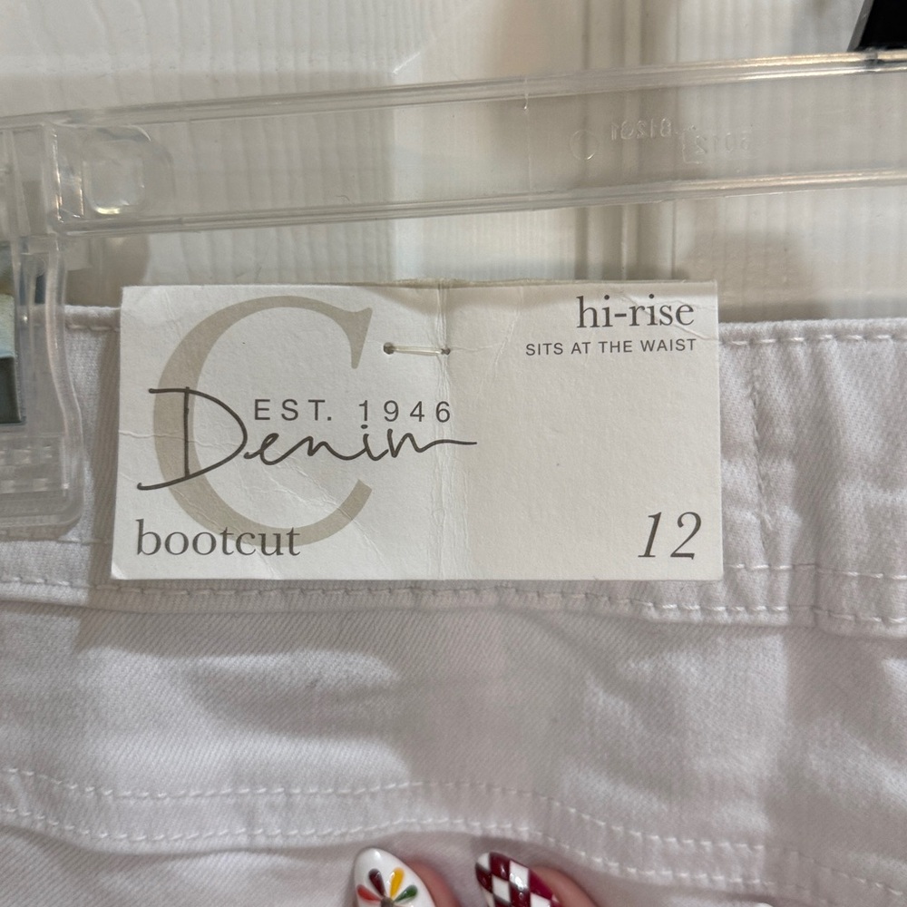 White Sequin Embellished Jeans - Picture 4 of 10